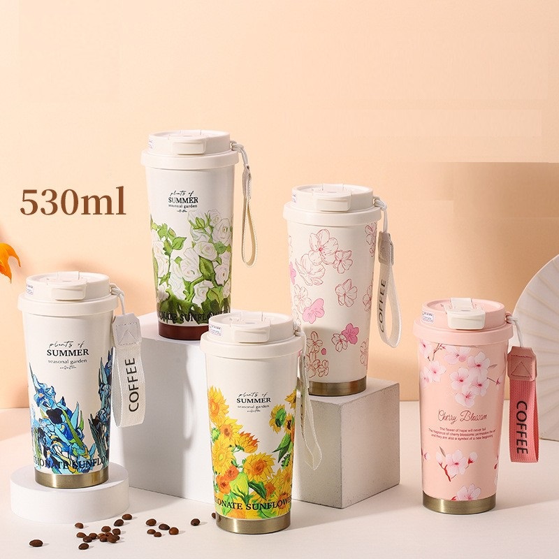 Home Office Hours - 강철 진공 밀짚 커피 컵 500ml