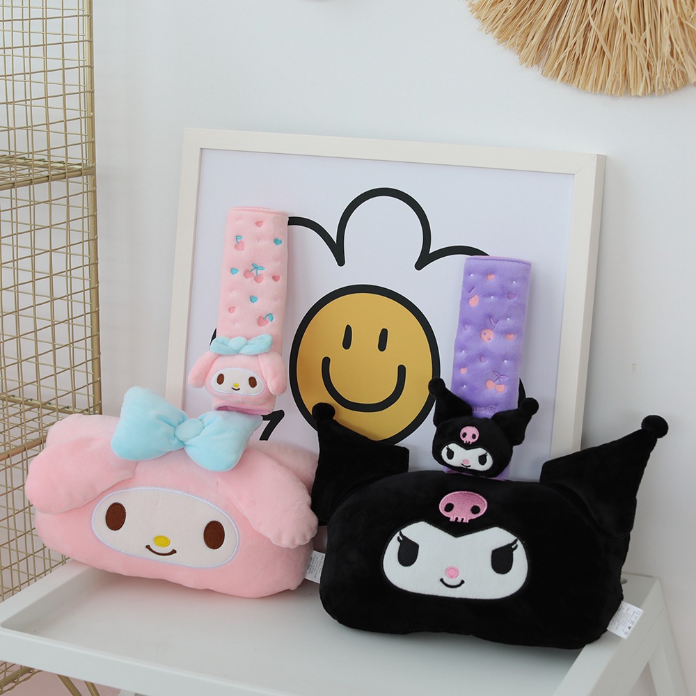 Mesh Back Cushion - 카와이 쿠로미 자동차 머리 받침대 안전벨트