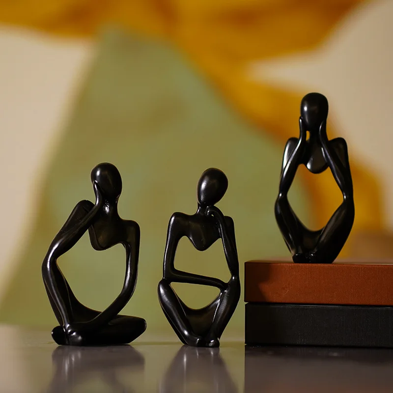 3개 세트 사색가 조각상 추상 조각품 요가 피규어 북유 - Home Office Yoga Room 리뷰 및 가격