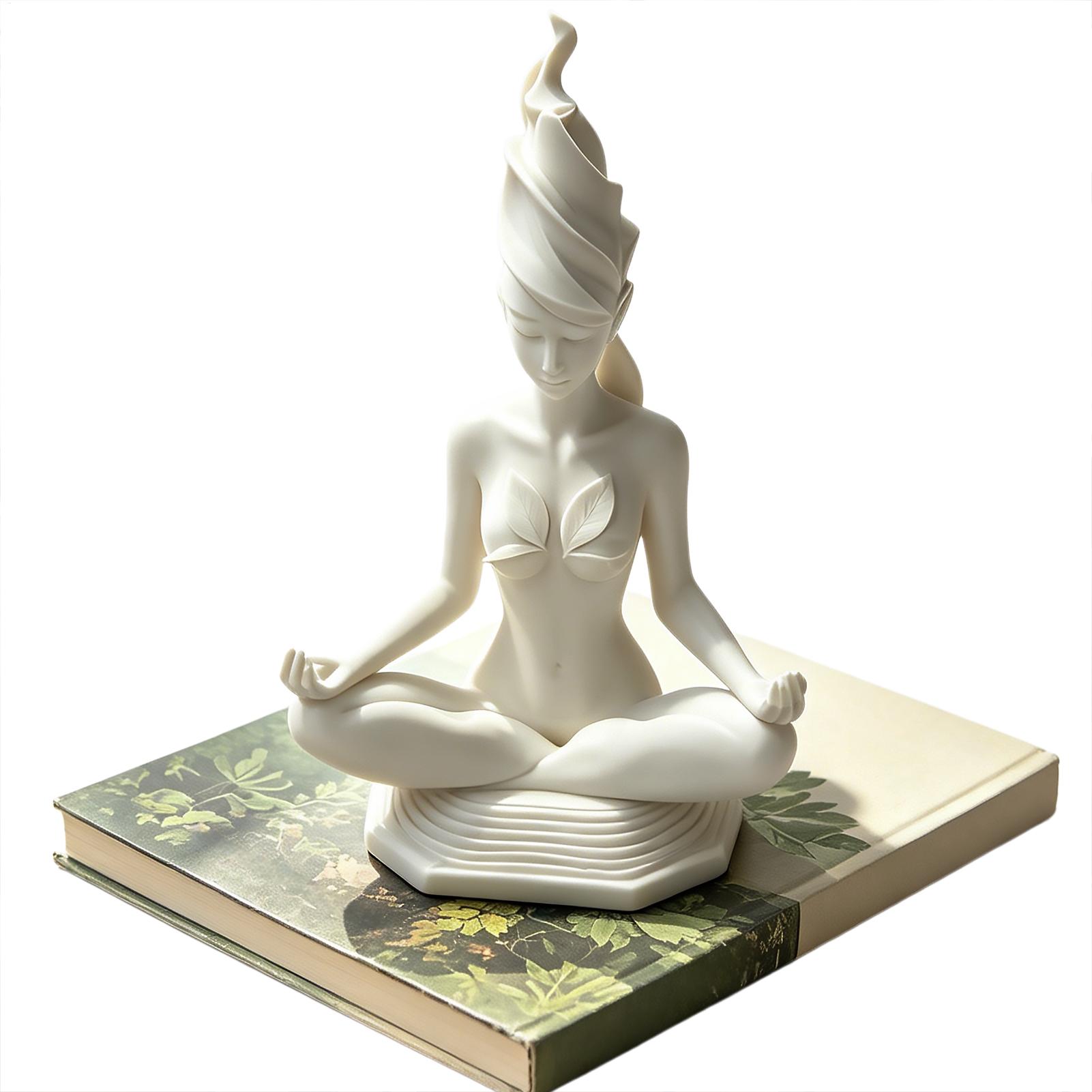 명상하는 여성 요가 조각상, 추상적인 요가 여성 조각품 - Home Office Yoga Room 리뷰 및 가격