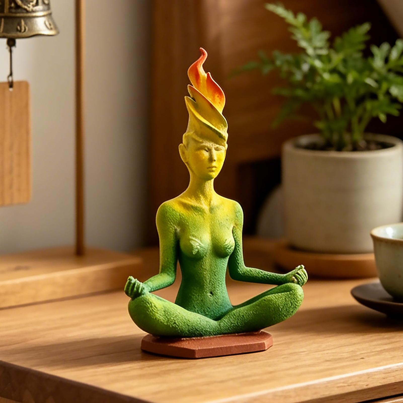 명상하는 여성 요가 조각상, 추상적인 요가 여성 조각품 - Home Office Yoga Room 리뷰 및 가격