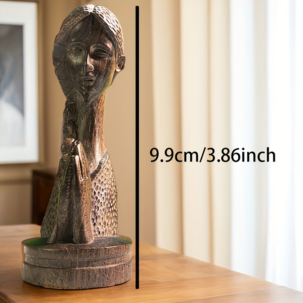 1Pc 나무 조각 기도하는 소녀 동상 홈 인테리어 크리 - Home Office Bookshelves 리뷰 및 가격
