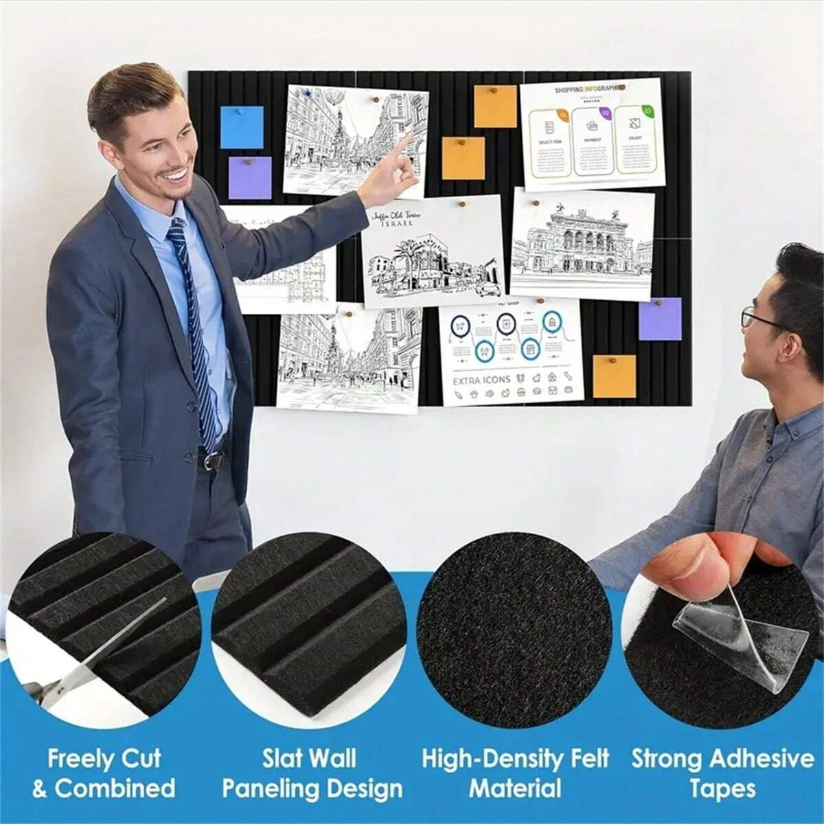 6개 대형 펠트 벽 타일 사무실 코르크 보드 대체 소음 - Home Office Alternative 리뷰 및 가격