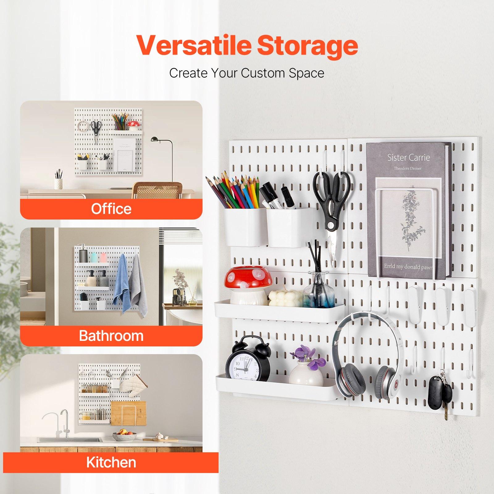 모듈식 플라스틱 페그보드 벽 정리대 조합 키트 11x1 - Home Office Organization 리뷰 및 가격