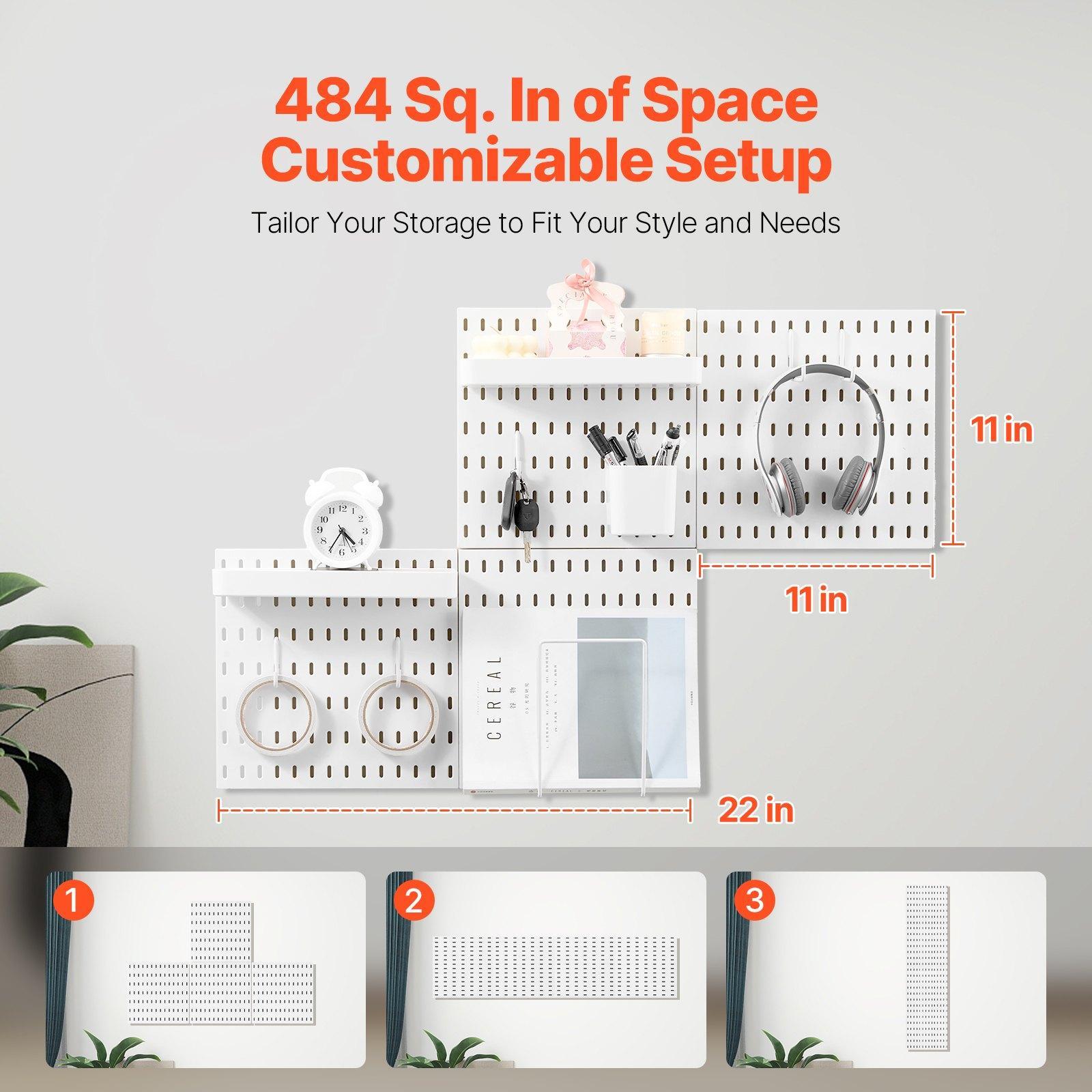모듈식 플라스틱 페그보드 벽 정리대 조합 키트 11x1 - Home Office Organization 리뷰 및 가격