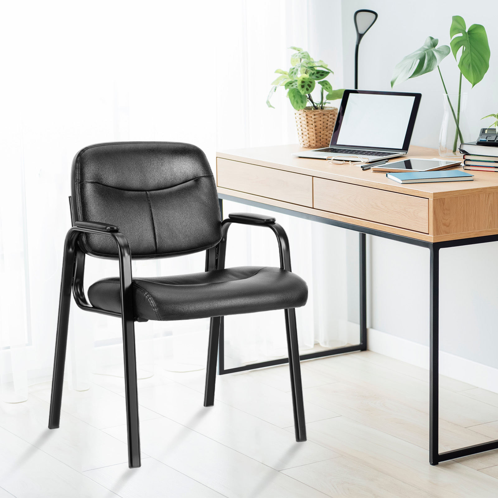 JHK PU 가죽 사무실 대기실 손님용 의자, 금속 프 - Home Office Guest Room 리뷰 및 가격