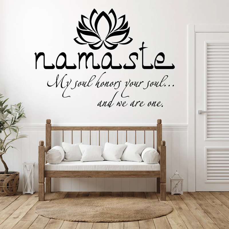 Namaste Quotes 벽 스티커, 비닐 홈 데코, - Home Office Yoga Room 리뷰 및 가격