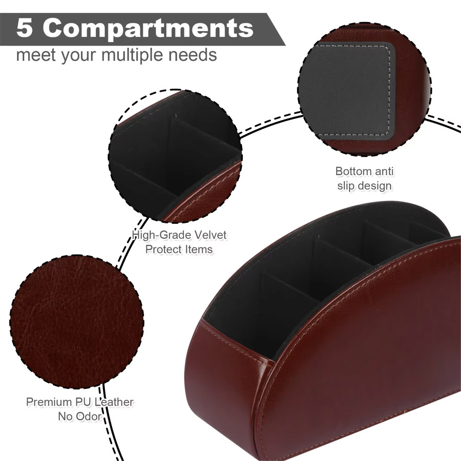 1Pc 5 그리드 PU 가죽 데스크탑 정리함, 홈 오피 - Home Office Organization 리뷰 및 가격