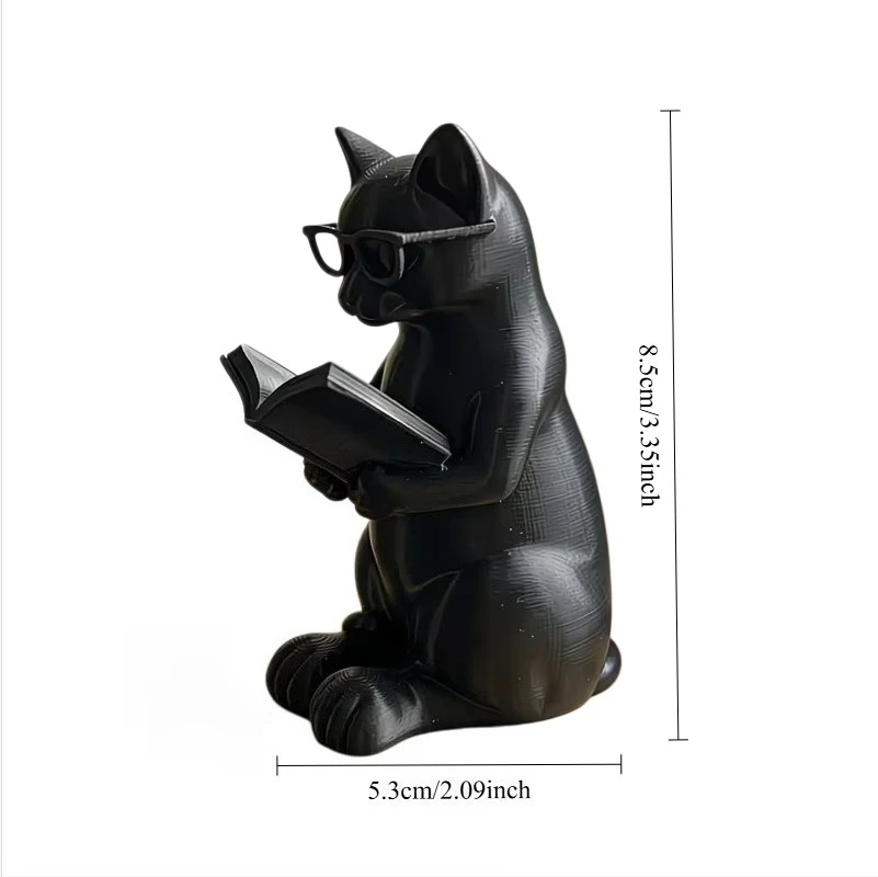 3D 프린팅 독서하는 고양이 피규어 (안경 착용) 책  - Home Office Bookshelves 리뷰 및 가격