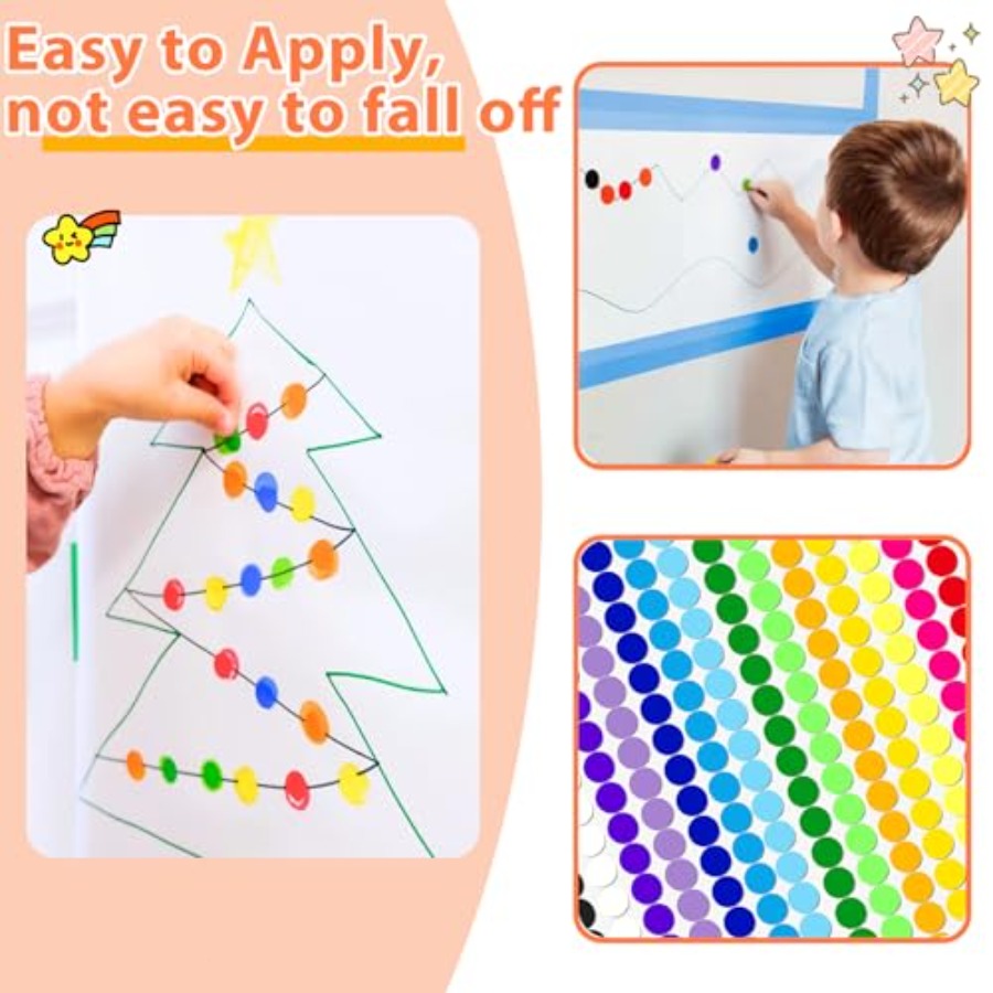 4500개 소형 컬러 도트 스티커 1/4 ch - 사무 - Home Office Organization 리뷰 및 가격