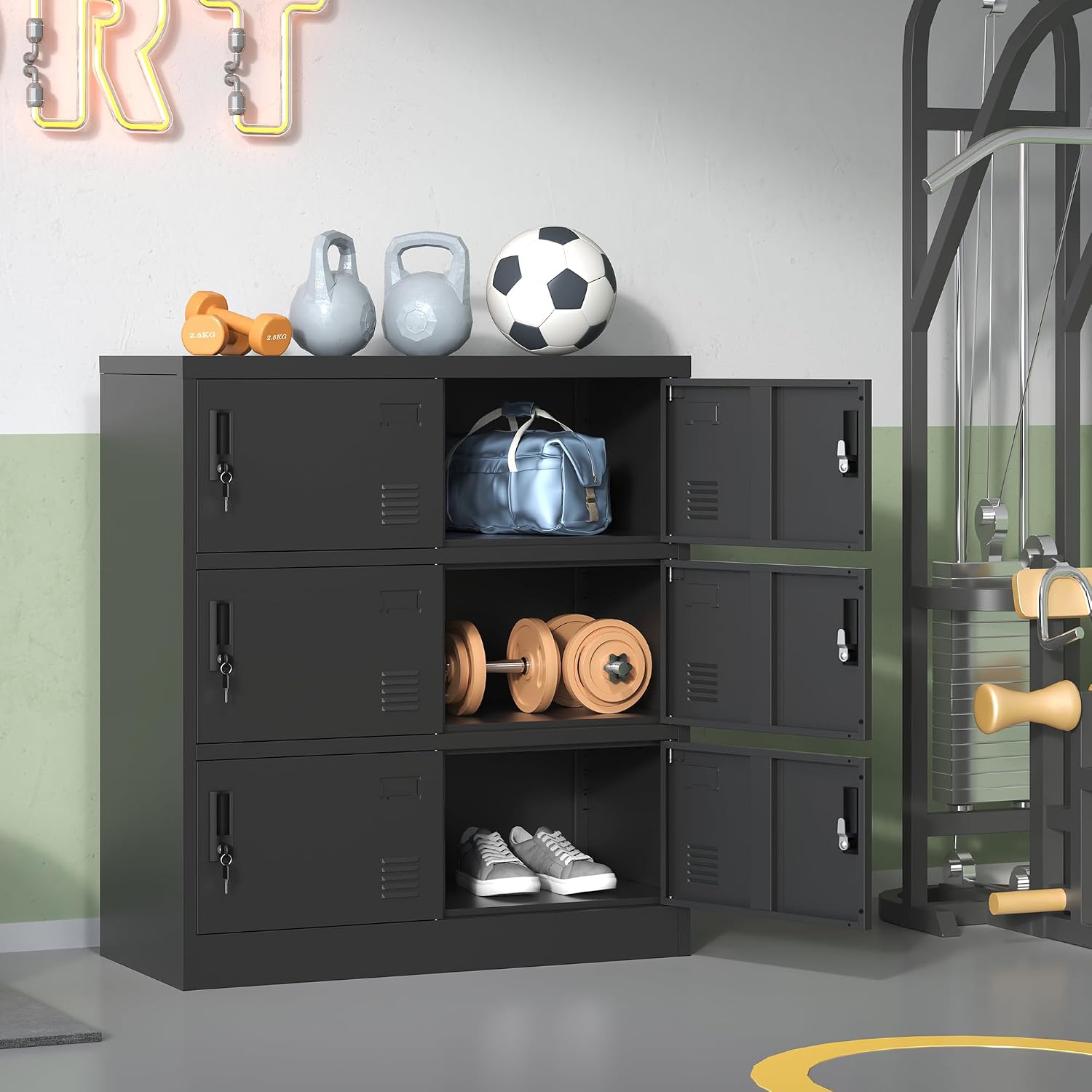 직원용 금속 사물함, 사무실 보관함, 도어가 있는 철제 - Home Office Organization 리뷰 및 가격
