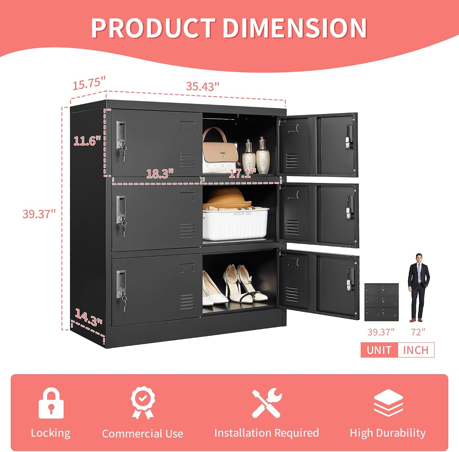직원용 금속 사물함, 사무실 보관함, 도어가 있는 철제 - Home Office Organization 리뷰 및 가격