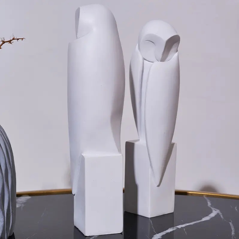미니멀리스트 올빼미 동상 조각 동물 장식 인형 책장에  - Home Office Bookshelves 리뷰 및 가격