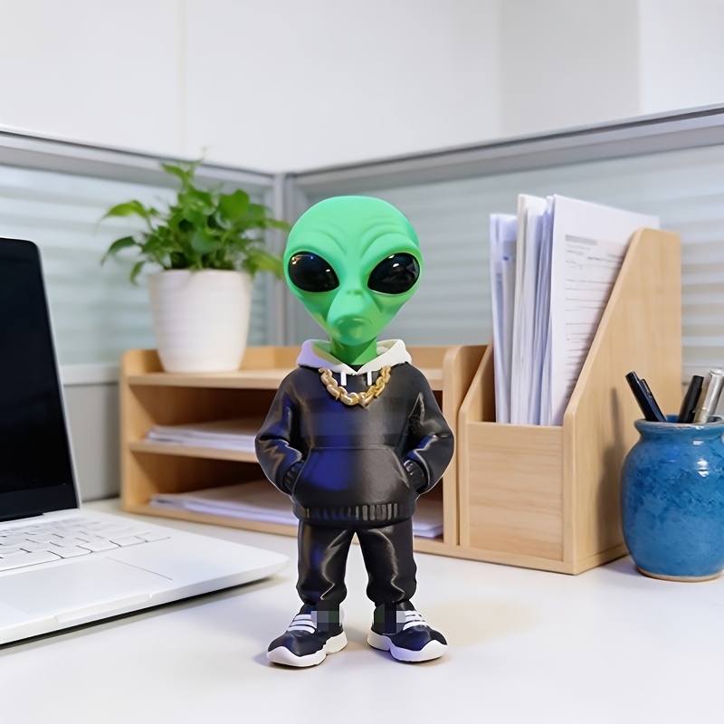 1개의 포켓 디자인의 녹색 외계인 피규어, 3D 프린팅 - Home Office Bookshelves 리뷰 및 가격