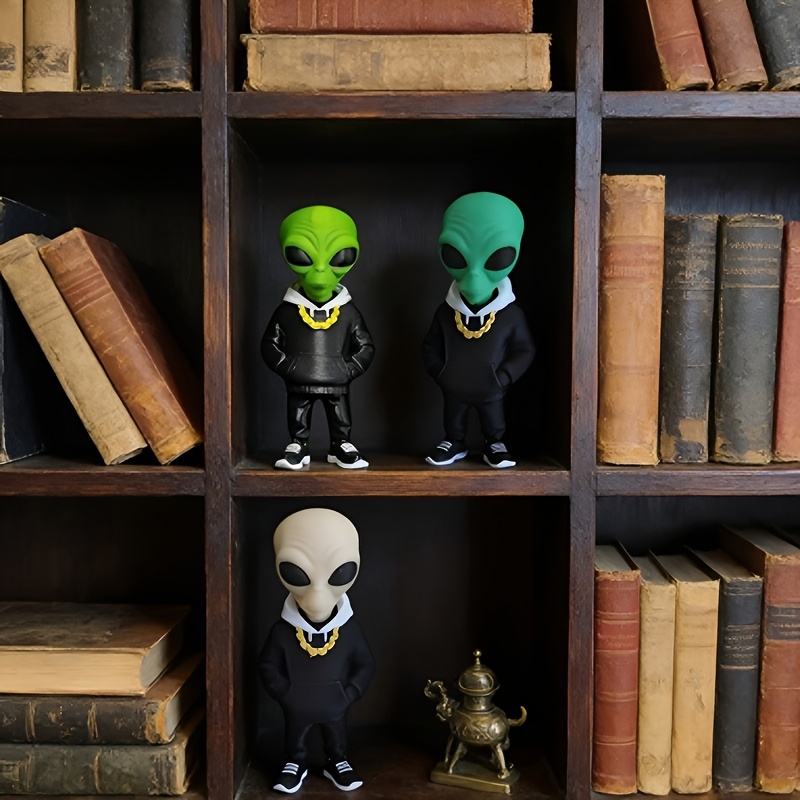 1개의 포켓 디자인의 녹색 외계인 피규어, 3D 프린팅 - Home Office Bookshelves 리뷰 및 가격