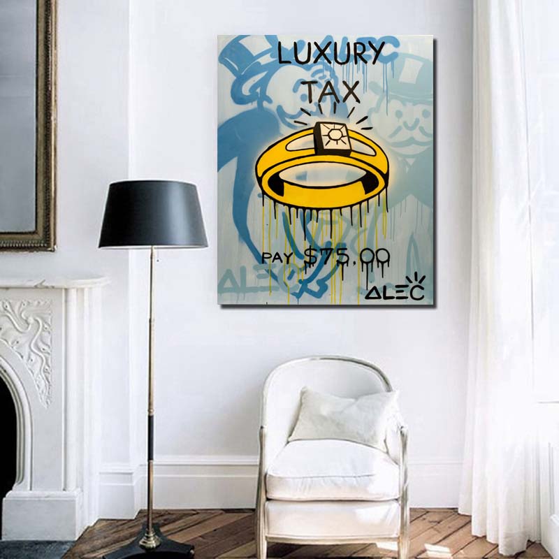 Alec Monopoly 럭셔리 세금 벽 아트 캔버스  - Home Office Tax 리뷰 및 가격